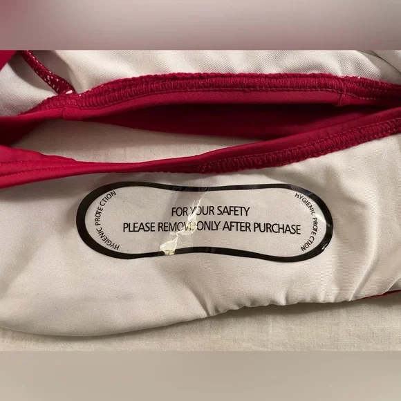 One Piece Zip Front Racerback Swimsuit Red Size L - Picture 5 of 8